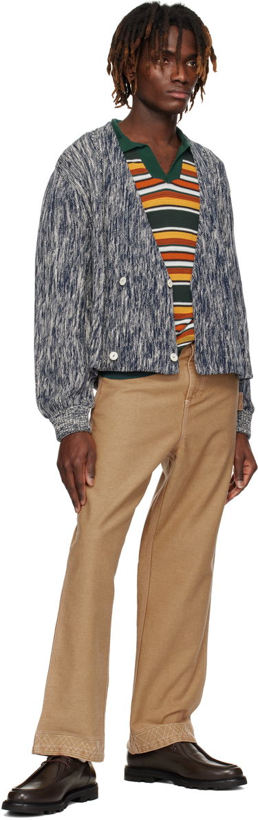 Sveter Bode Bode Double-Breasted Knit Cardigan Modrá | MRS25KT027, 3