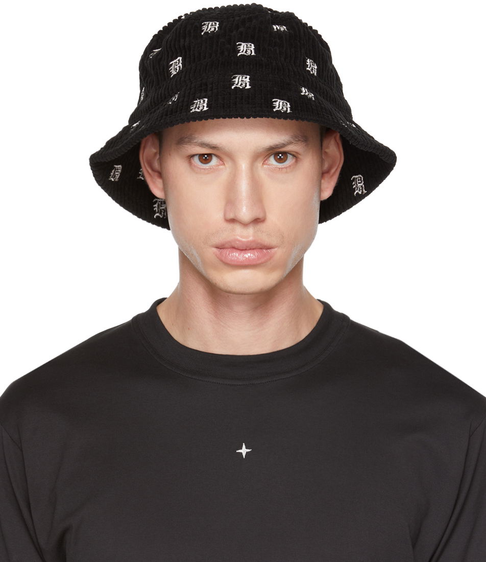 Klobúk R13 R13 Corduroy Allover Logo Bucket Hat Čierna | R13WA026-R153B, 0