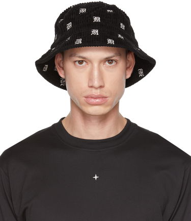 Klobúk R13 R13 Corduroy Allover Logo Bucket Hat Čierna | R13WA026-R153B, 0