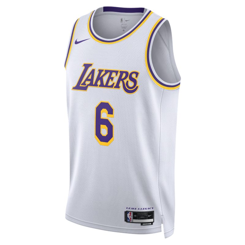 Dres Nike Los Angeles Lakers Association Edition 2022/23 Dri-FIT NBA Swingman Jersey - White Biela | DN2081-100, 0