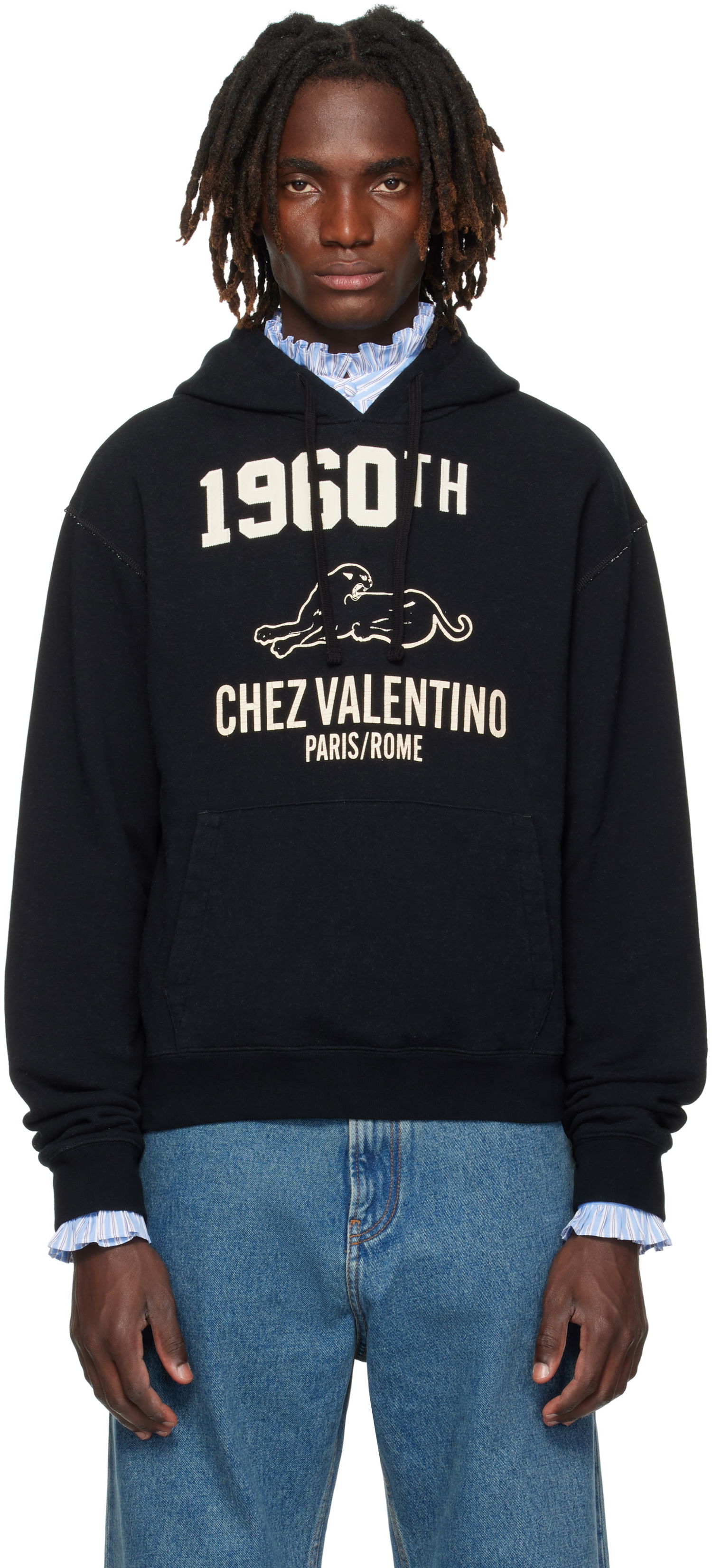 Mikina Valentino Valentino 'Chez Valentino' Hoodie Čierna | 7V3MF29MB1M, 0