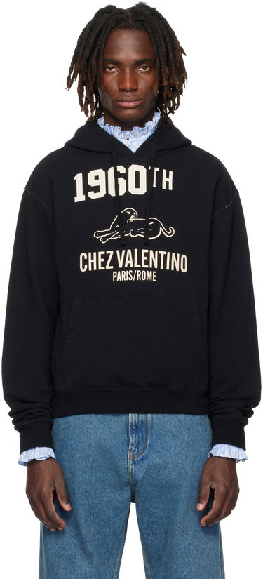 Mikina Valentino Valentino 'Chez Valentino' Hoodie Čierna | 7V3MF29MB1M, 0
