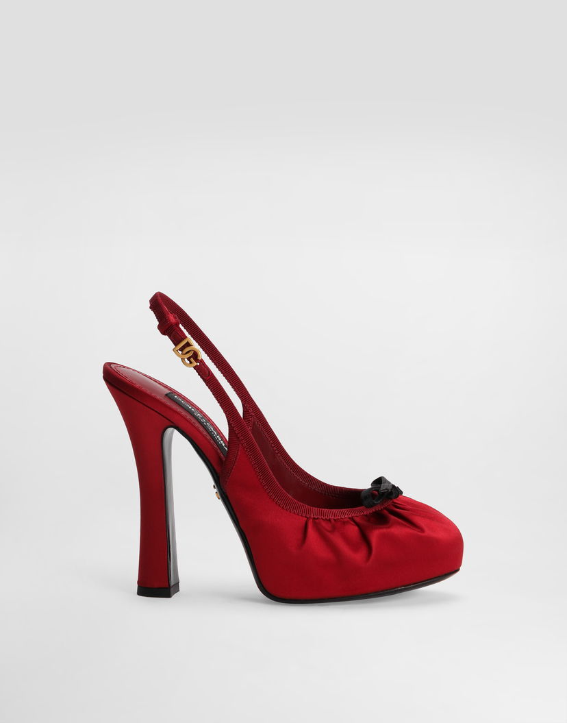 Tenisky a topánky Dolce & Gabbana Dolce & Gabbana Satin Slingbacks with Bow Detail Červená | CG0927AD1608S652