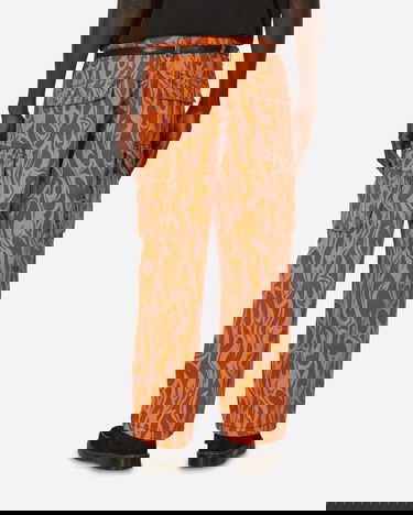 Cargo nohavice ERL Flame Print Cargo Pants Oranžová | ERL08P006 1, 3