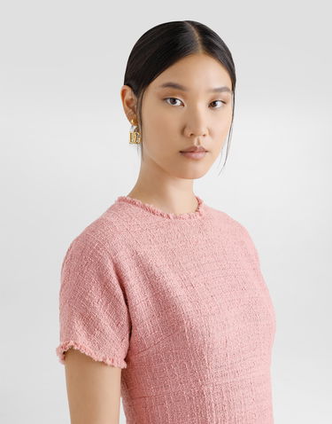 Šaty Dolce & Gabbana Dolce & Gabbana Raschel Tweed Midi Dress Ružová | F6ARVTGDCYKF0473, 3