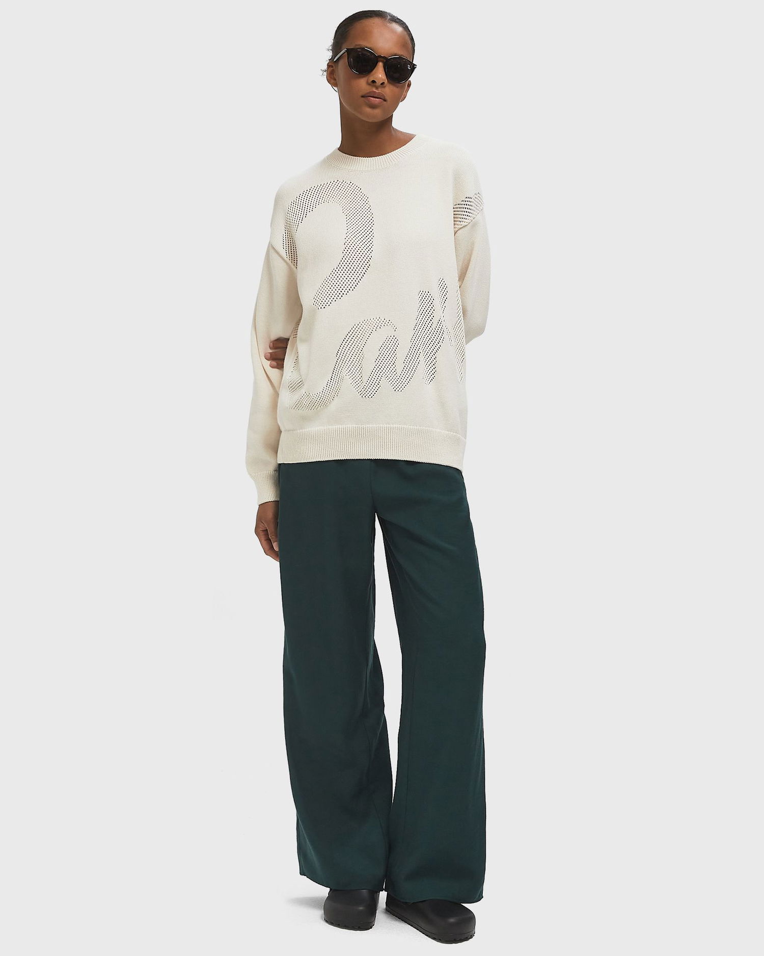 Nohavice American Vintage Lanow Wide-Leg Pants Zelené | LAN10AH25-CYPRESS, 1