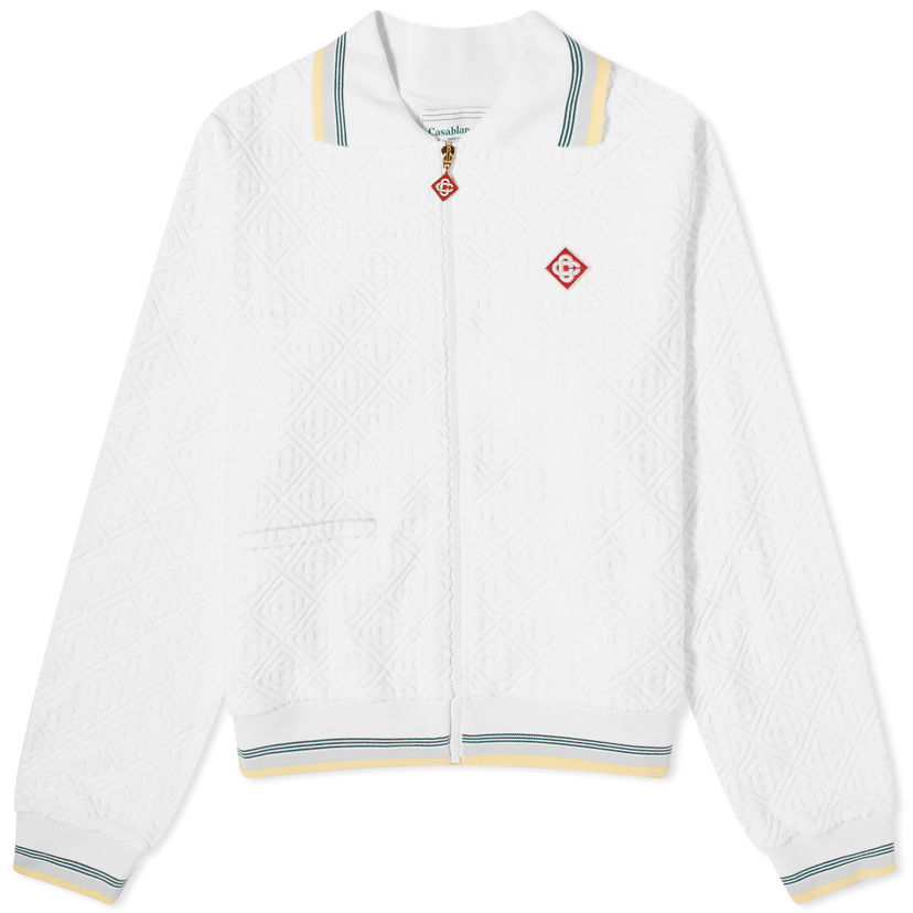 Bunda Casablanca Monogram Towelling Track Jacket Biela | MPS24-JTP-206-01