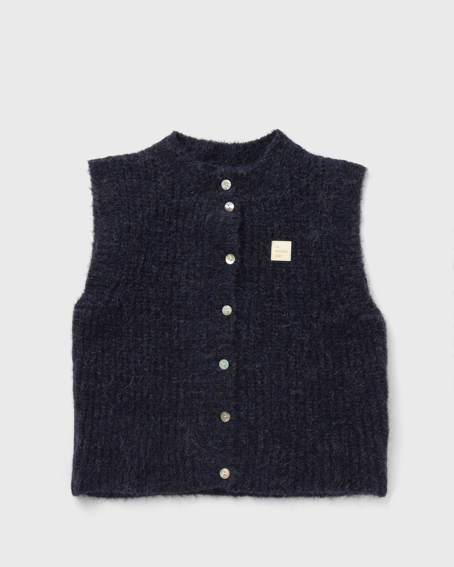 Vesta American Vintage Fuzzy Knit Vest Navy | EAST19MMH25-NAVY-MOULINE, 0