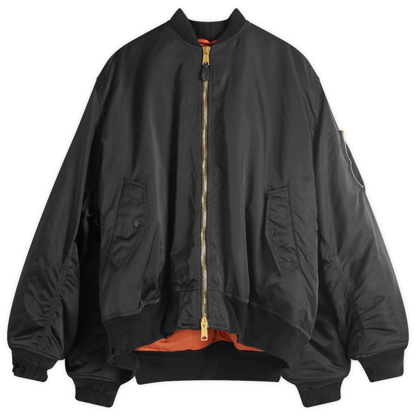 Bomber bunda Balenciaga Double Sleeve Nylon Bomber Jacket Čierna | 790763-TYD31-1000