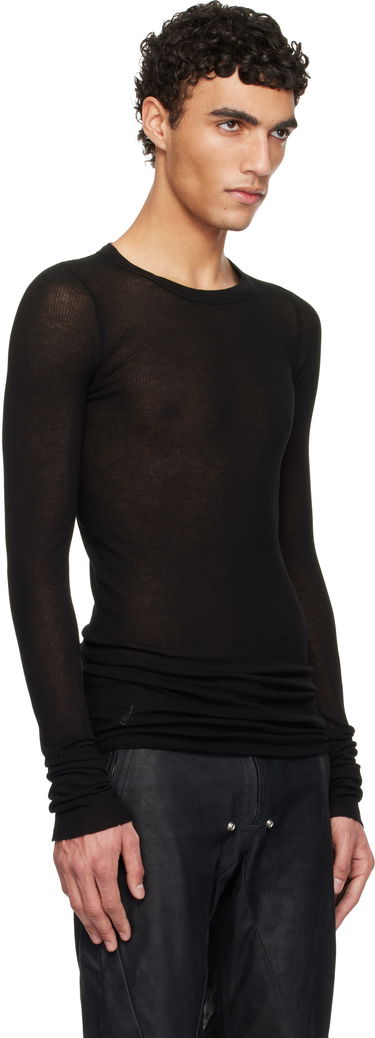 Tričko Rick Owens Rick Owens Hollywood Rib Long Sleeve T-Shirt Čierna | RU01E5250 RC, 1