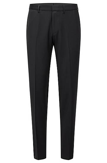 Nohavice BOSS Extra-Slim Fit Virgin Wool Serge Suit Trousers Čierna | 50469184, 0
