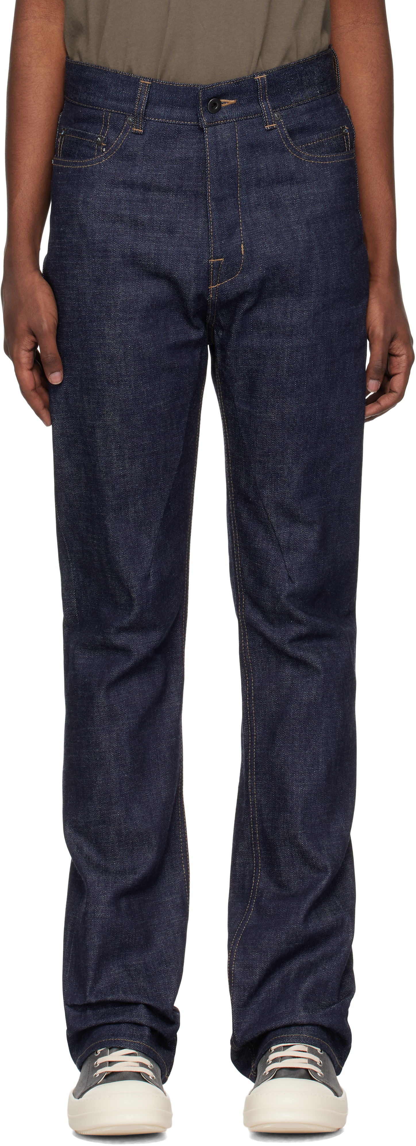 Džínsy Rick Owens Porterville Jim Cut Jeans Navy | DL02D4395 RAWJP, 0