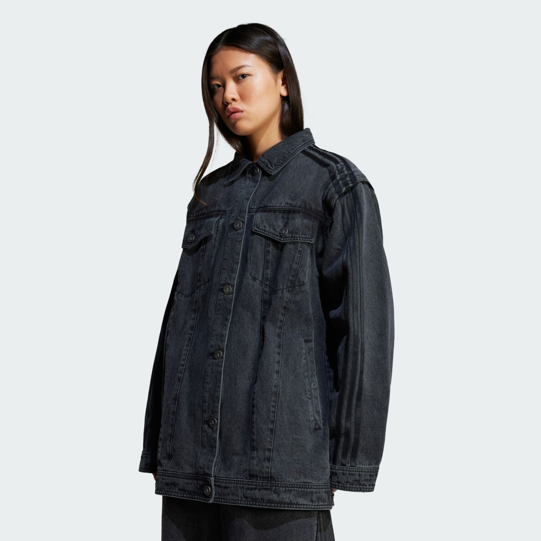 Bunda adidas Performance Adilenium Season 3 Two-In-One Denim Jacket Čierna | JY8882, 0