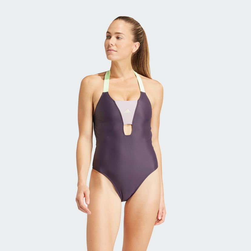 Plavky adidas Performance Sportswear Colorblock Swimsuit Fialová | IQ3952