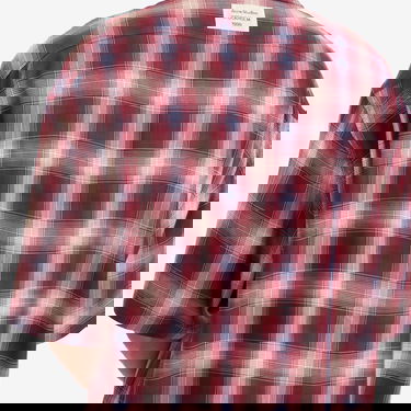 Košeľa Acne Studios Short Sleeve Plaid Check Shirt, Size Large Červená | CB0116-ALU, 5