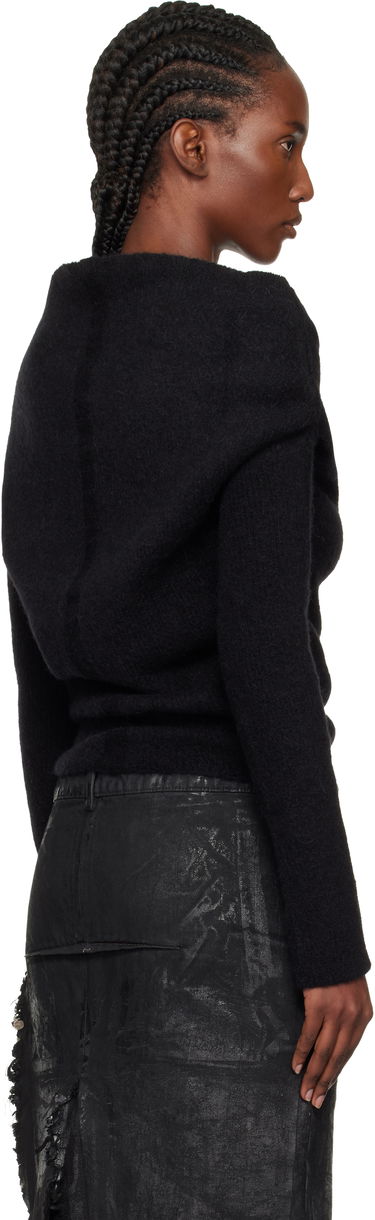 Sveter Rick Owens Rick Owens Concordians Runway Draped Neck Long Sleeve Sweater Čierna | RO02E4675 KWP, 2