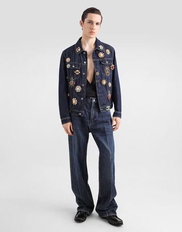 Bunda Dolce & Gabbana Dolce & Gabbana Bejeweled Denim Jacket Modrá | G9BKPZG8MF8S9001, 1