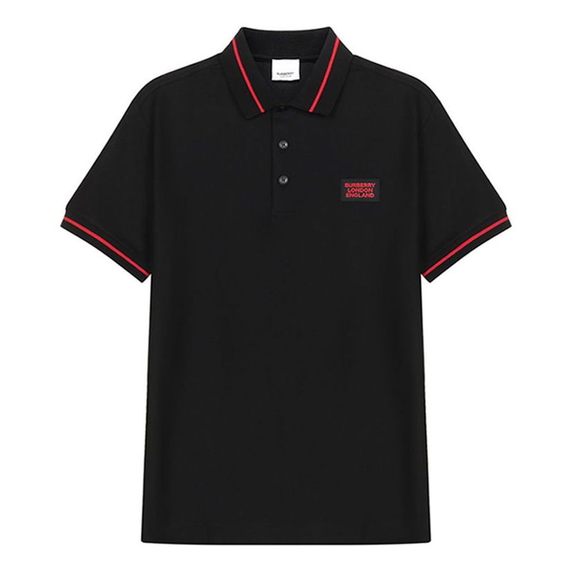 Polo tričko Burberry Cotton Short Sleeve Polo Shirt Čierna | 80259721
