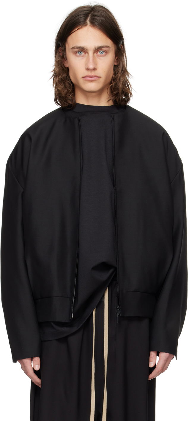 Bomber bunda Fear of God Black Collarless Bomber Jacket Čierna | FG830-079WOS, 0