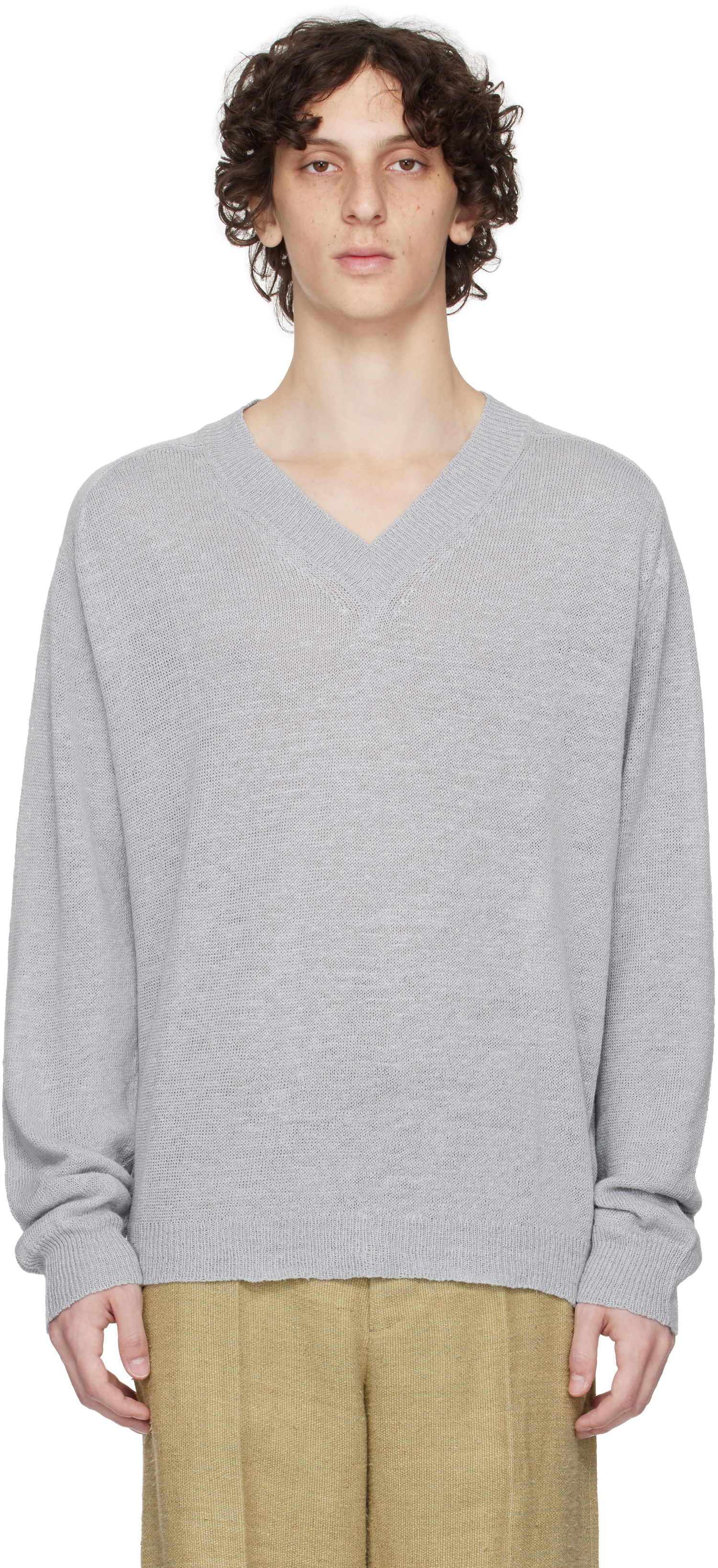 Sveter OUR LEGACY Our Legacy Rue V-Neck Sweater Šedá | M2253RB, 0