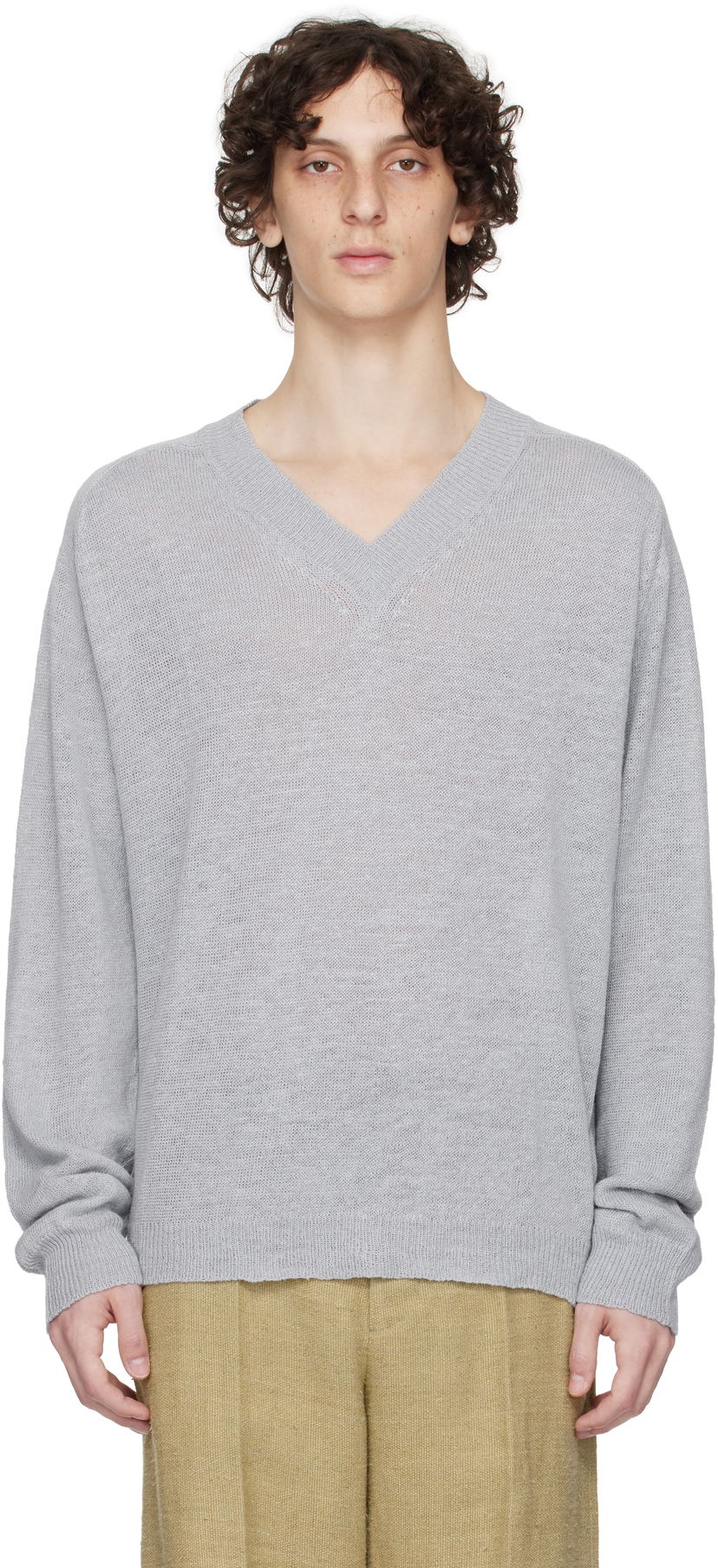 Sveter OUR LEGACY Our Legacy Rue V-Neck Sweater Šedá | M2253RB
