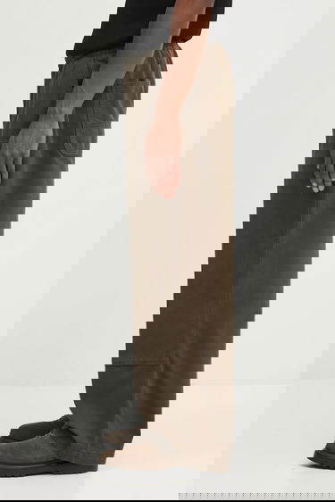 Nohavice Carhartt WIP Crawton Wide-Leg Cotton Pants with Patch Pockets Hnedá | I035657.63GD, 1