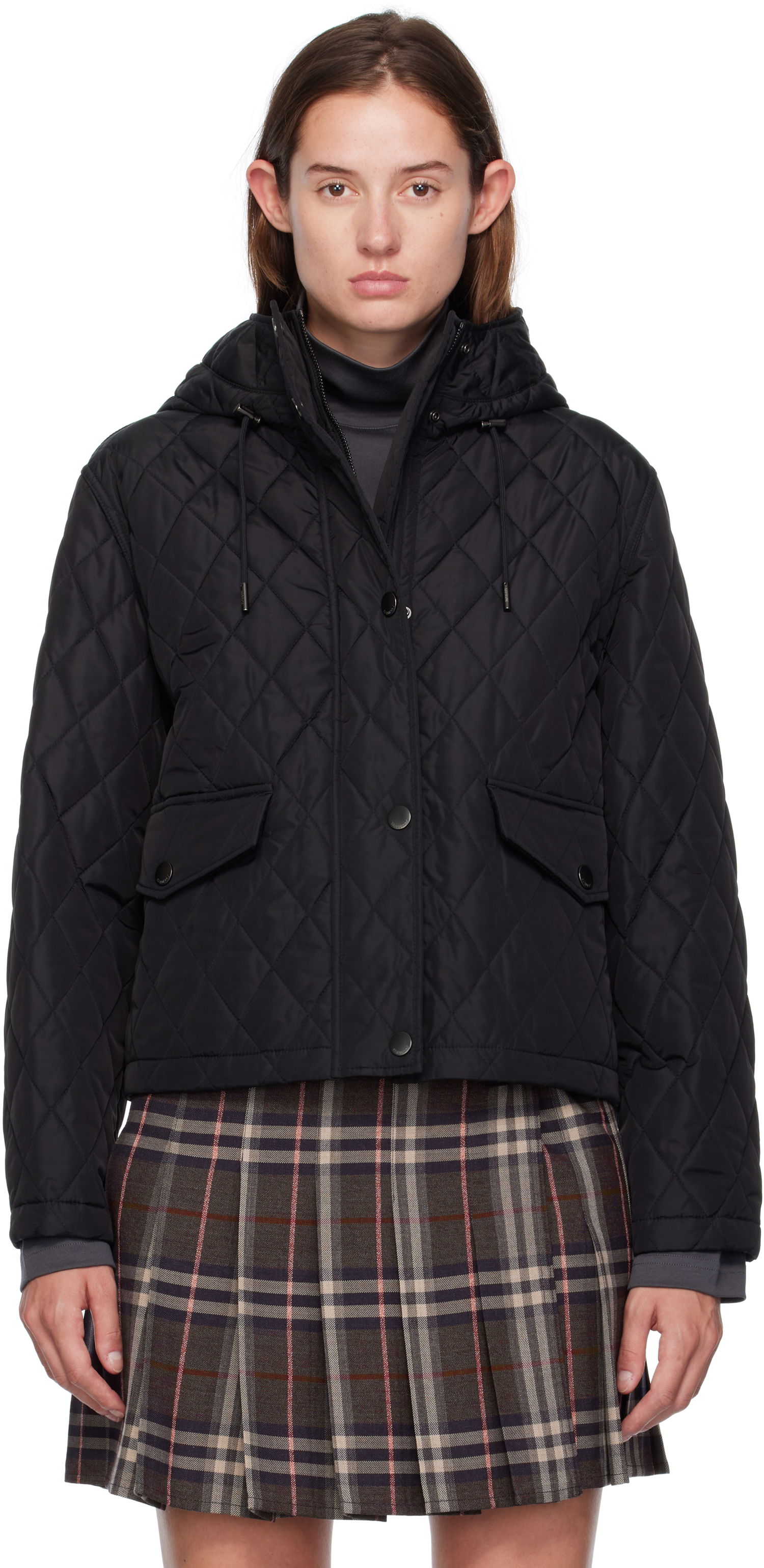 Bunda Burberry Burberry Pembroke Quilted Hooded Jacket Čierna | 8113838, 0