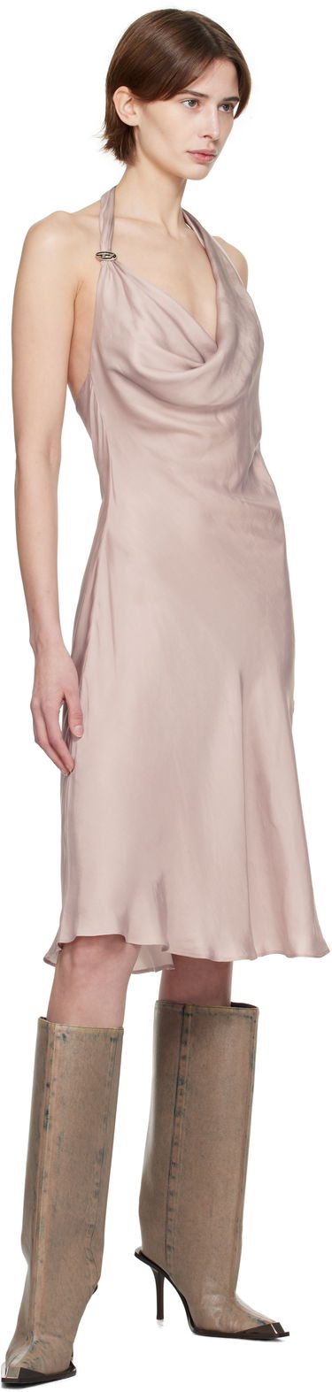 Šaty Diesel Diesel D-Estiny Halter Neck Midi Dress Ružová | A16221 0JNAC, 3