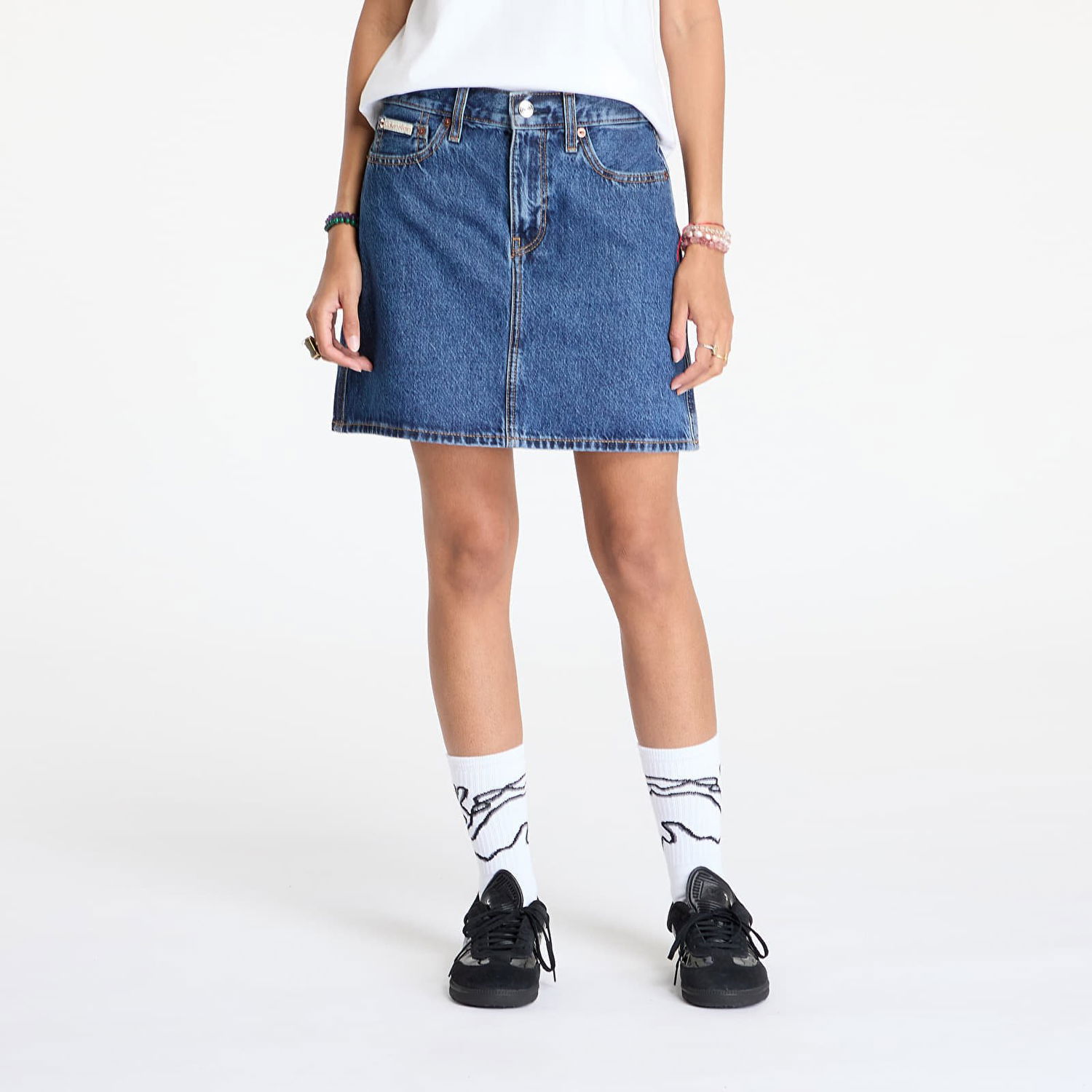 Sukňa CALVIN KLEIN Hero High Rise Mini Skirt Blue Modrá | 00040WL741 E5D, 0