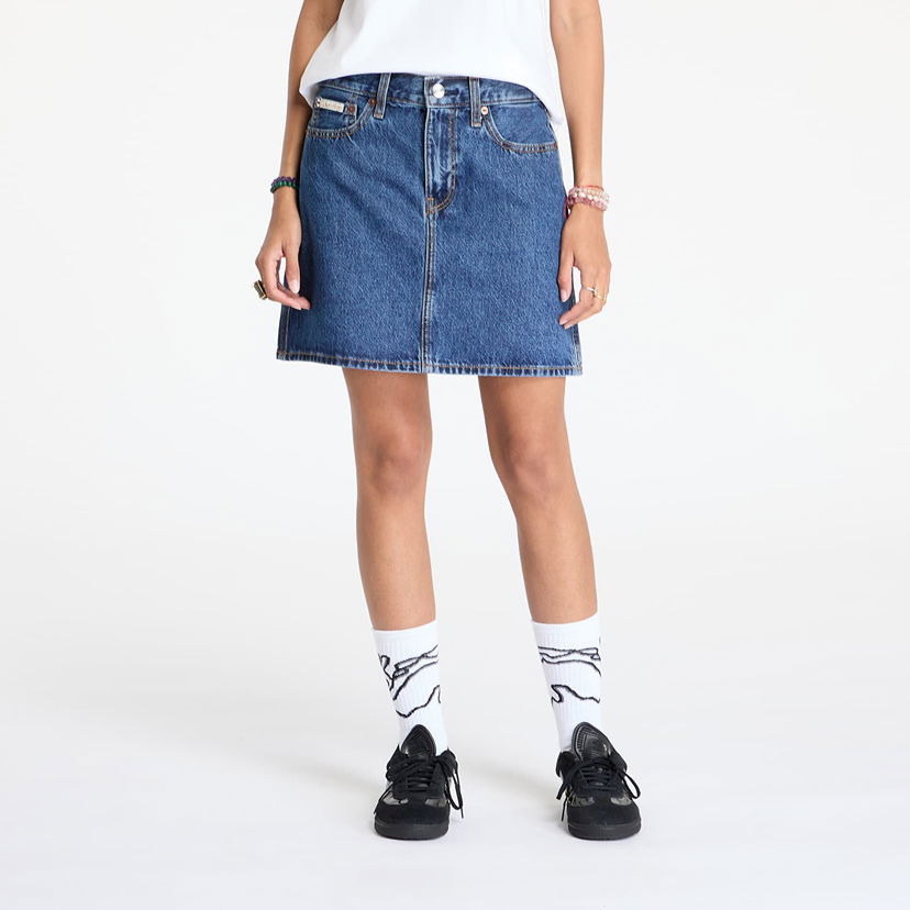 Sukňa CALVIN KLEIN Hero High Rise Mini Skirt Blue Modrá | 00040WL741 E5D