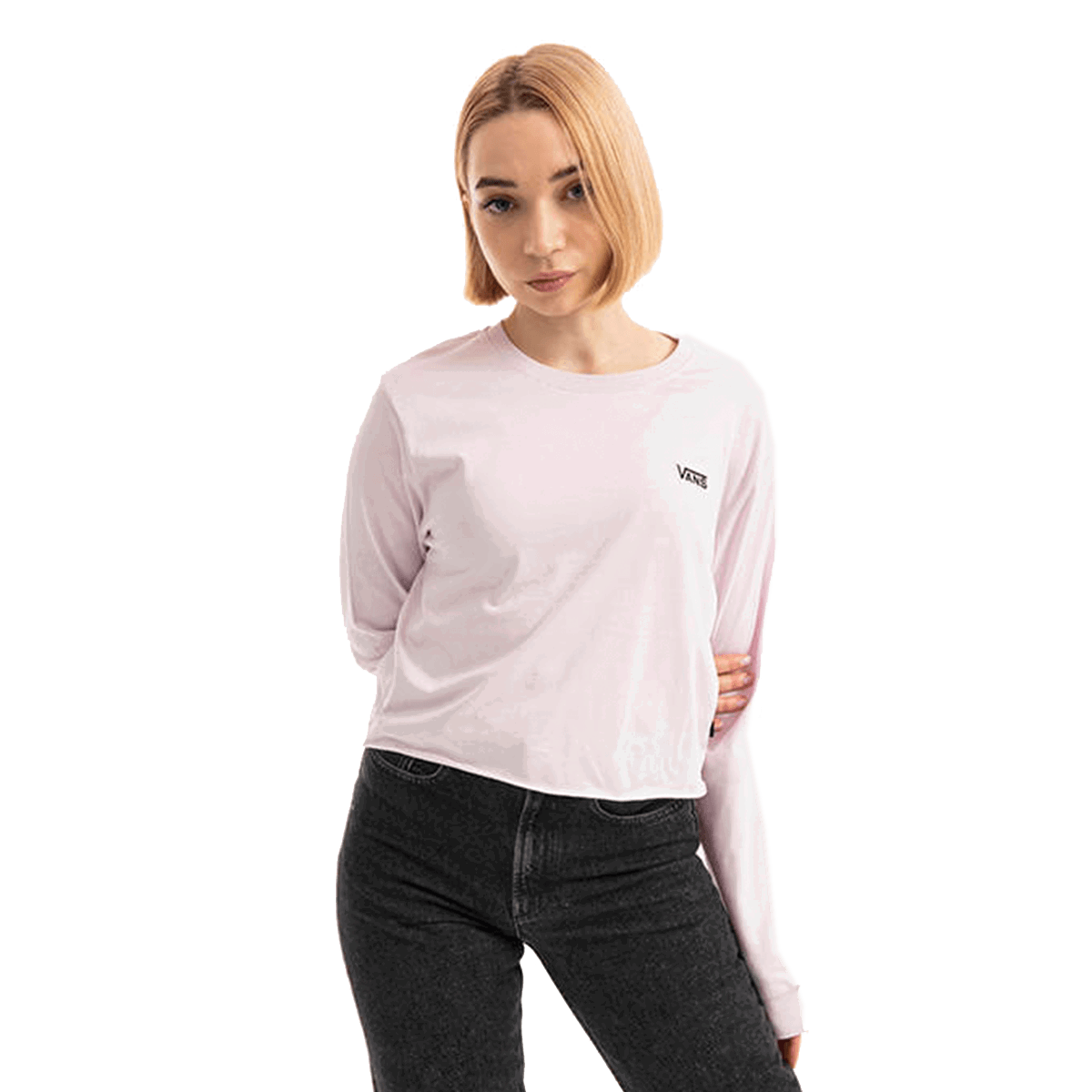 Crop Top Vans Junior V LS Crop T-Shirt Ružová | VN0A4OUQYEU, 0