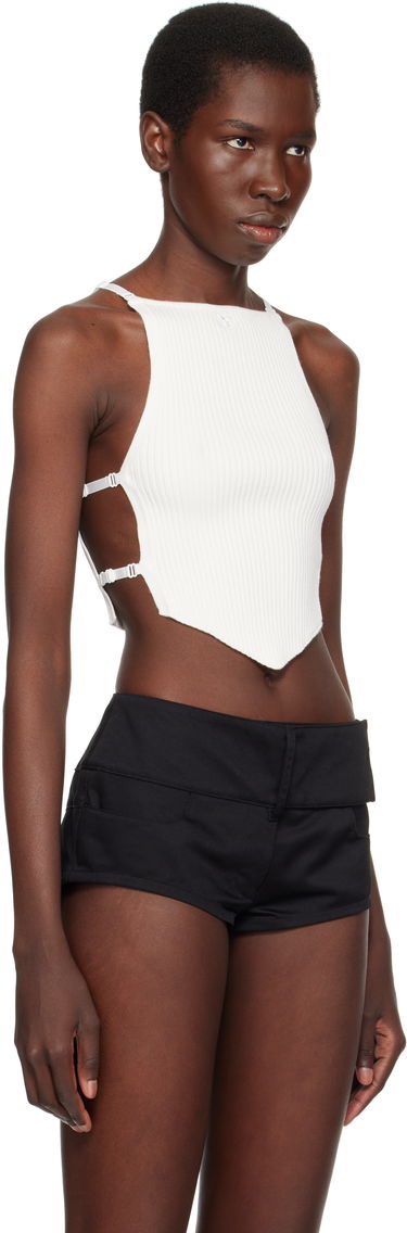 Tielko Courrèges Courrèges Lingerie Detail Pointy Tank Top Biela | 125MTO383FI0001, 1