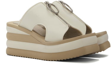 Šaty Stella McCartney Stella McCartney Scuba Slide Wedge Sandals Biela | 810059AF00U0, 3