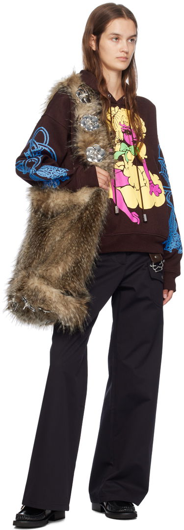 Mikina Chopova Lowena Chopova Lowena Graphic Print Hoodie Hnedá | 5202, 3
