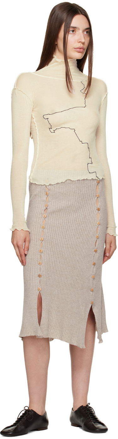 Tričko Baserange Sheer Turtleneck Top Béžová | TOGET-CG-AU23, 3