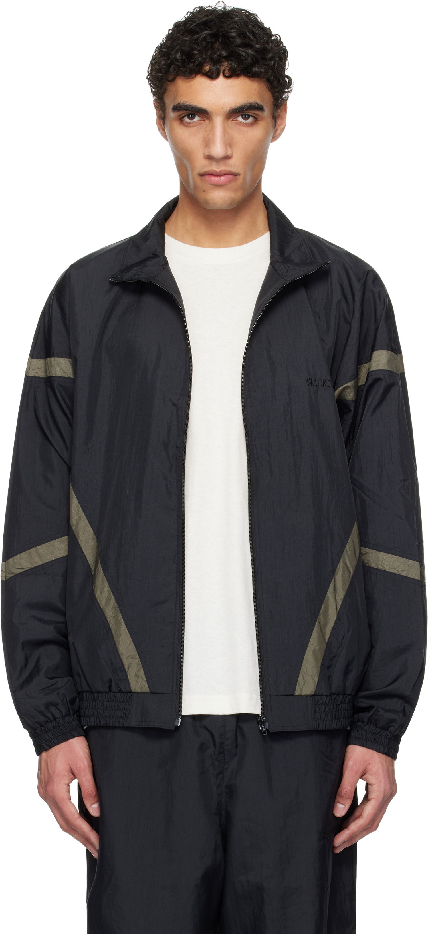 Vetrovka WACKO MARIA WACKO MARIA Nylon Track Jacket Čierna | 25SSE-WMO-TJ02, 0