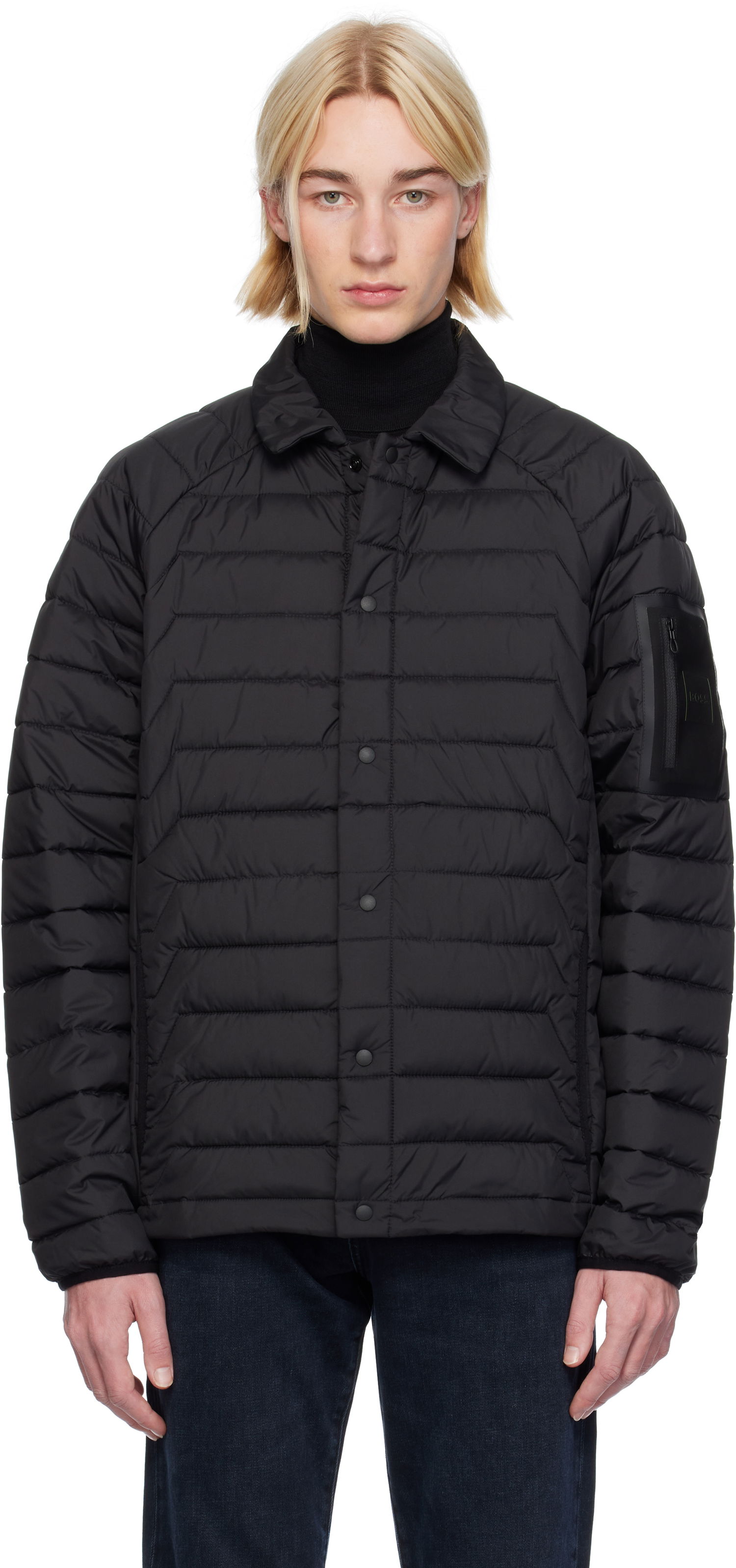 Prešívaná bunda BOSS Water-Repellent Jacket Čierna | 50542781, 0