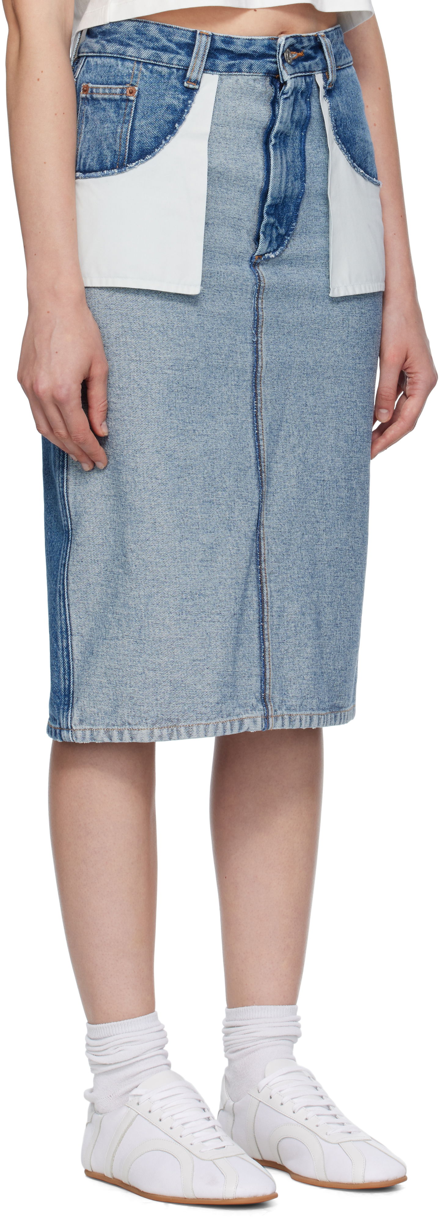 Sukňa Maison Margiela MM6 Maison Margiela Faded Denim Midi Skirt Modrá | S52ME0024 M30018, 1