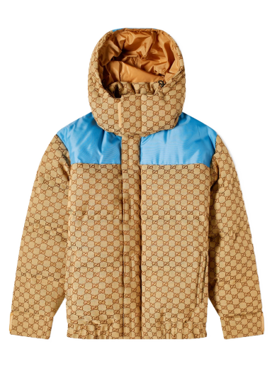 Bunda Gucci GG Jacquard Hooded Down Jacket Béžová | 751395-Z8BJ6-2190