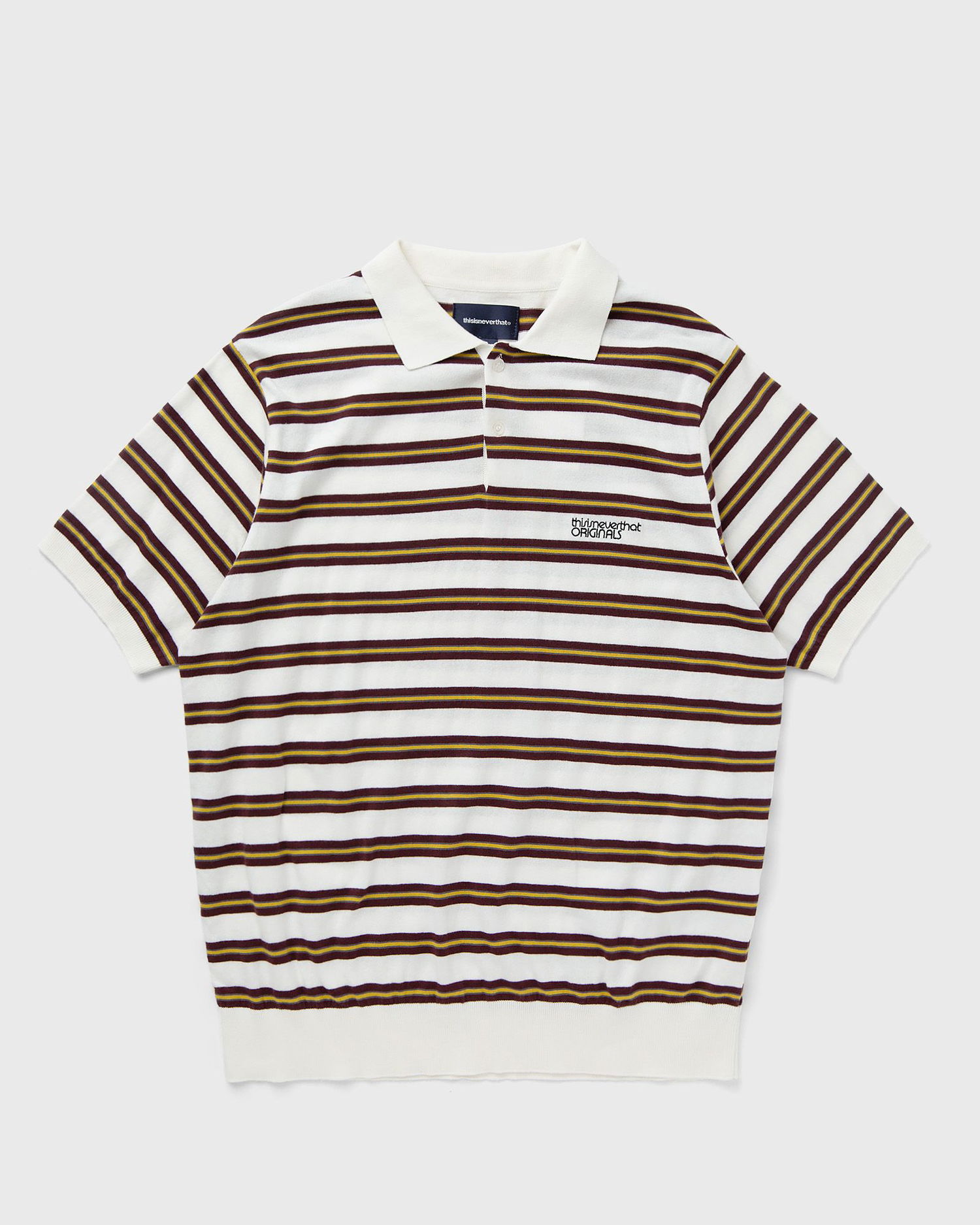 Polo tričko thisisneverthat Striped Knit Polo Béžová | TN241KKNPK02IVR, 0