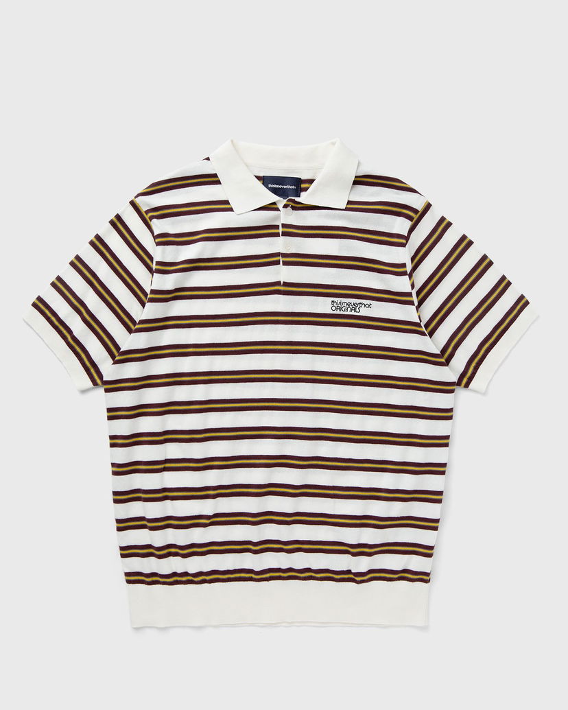 Polo tričko thisisneverthat Striped Knit Polo Béžová | TN241KKNPK02IVR