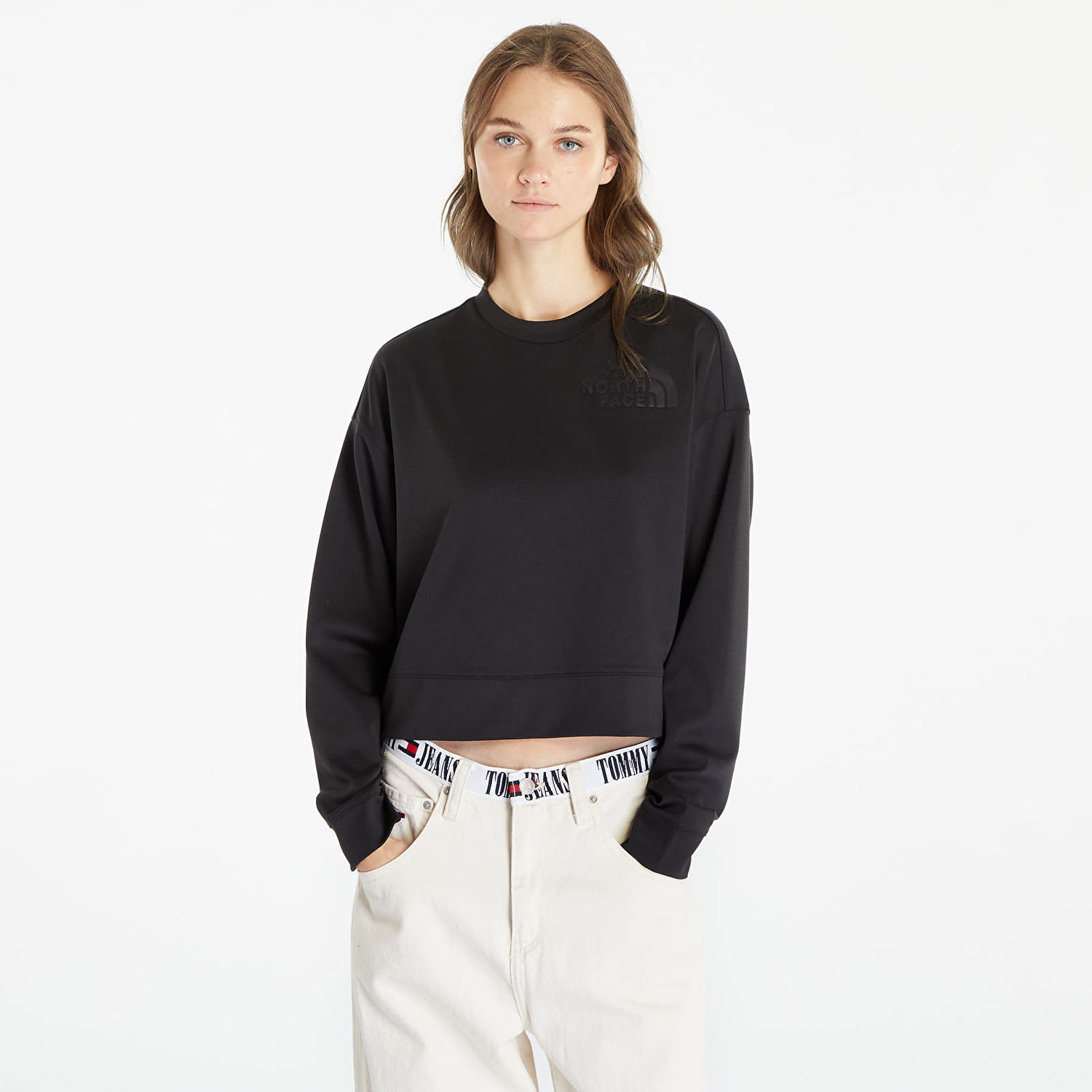 Mikina The North Face Spacer Air Crew Cropped Long-Sleeve Sweatshirt Čierna | NF0A853A5S51, 0