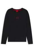 Stretch-Cotton Long-Sleeve T-Shirt with Logo Print