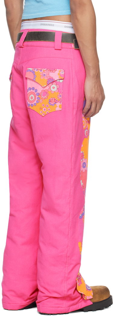 Nohavice ERL Floral Print Down Pants Ružová | ERL07P103, 2