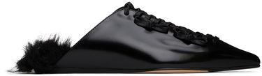Oblečenie Simone Rocha Simone Rocha Pointed-Toe Faux-Fur Slippers Čierna | PMP19F 0740, 0