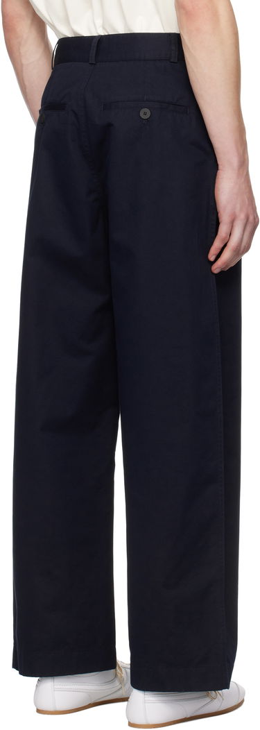 Nohavice Studio Nicholson Studio Nicholson Bosworth Wide-Leg Trousers Navy | BOSWORTH SNM - 1297, 2