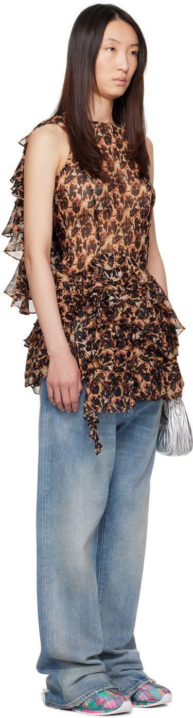 Šaty Collina Strada Collina Strada Silk Ruffle Mini Dress Modrá | XX4046, 1