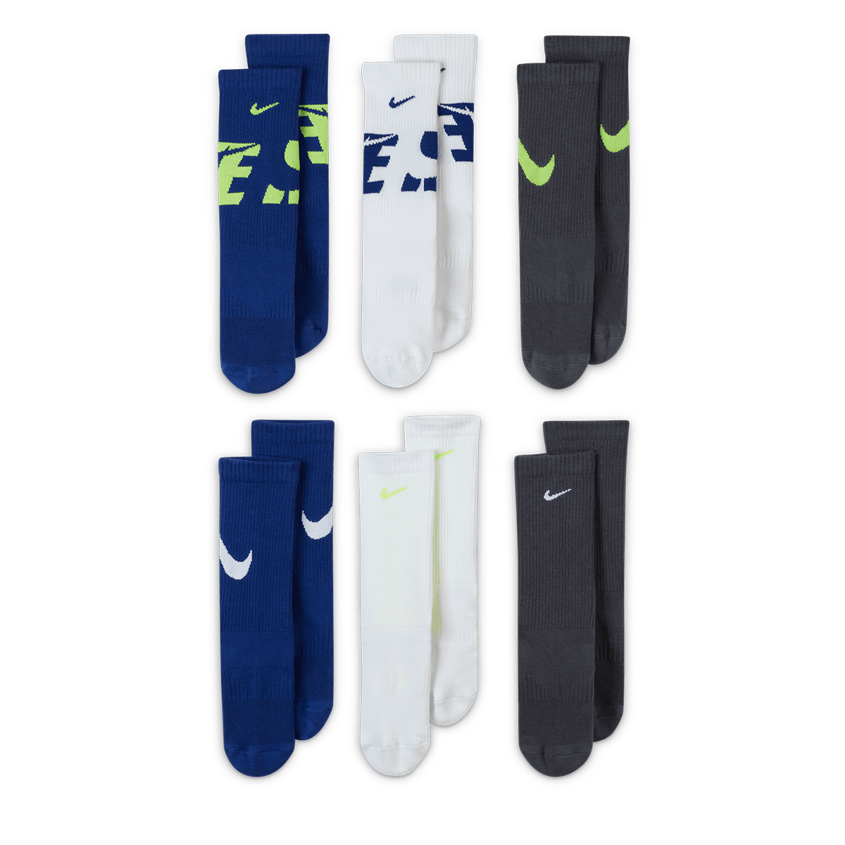 Ponožky Nike Everyday Cushioned Crew Graphic 6-Pack Socks Rôznofarebný | SK0066-955, 0