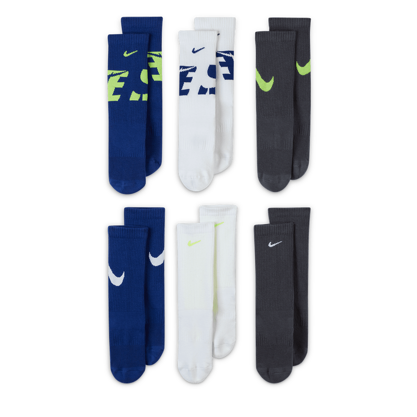 Ponožky Nike Everyday Cushioned Crew Graphic 6-Pack Socks Rôznofarebný | SK0066-955