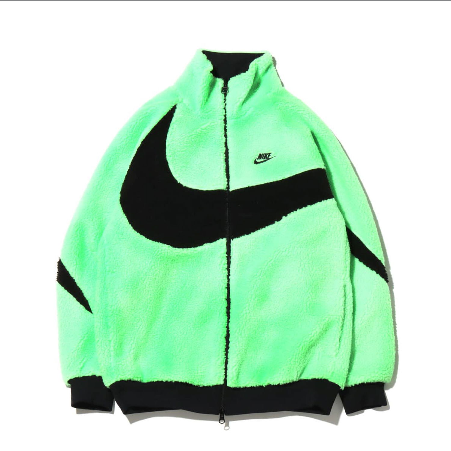 Bunda Nike Big Swoosh Reversible Boa Jacket Neon Green Zelené | BQ6546-350, 0